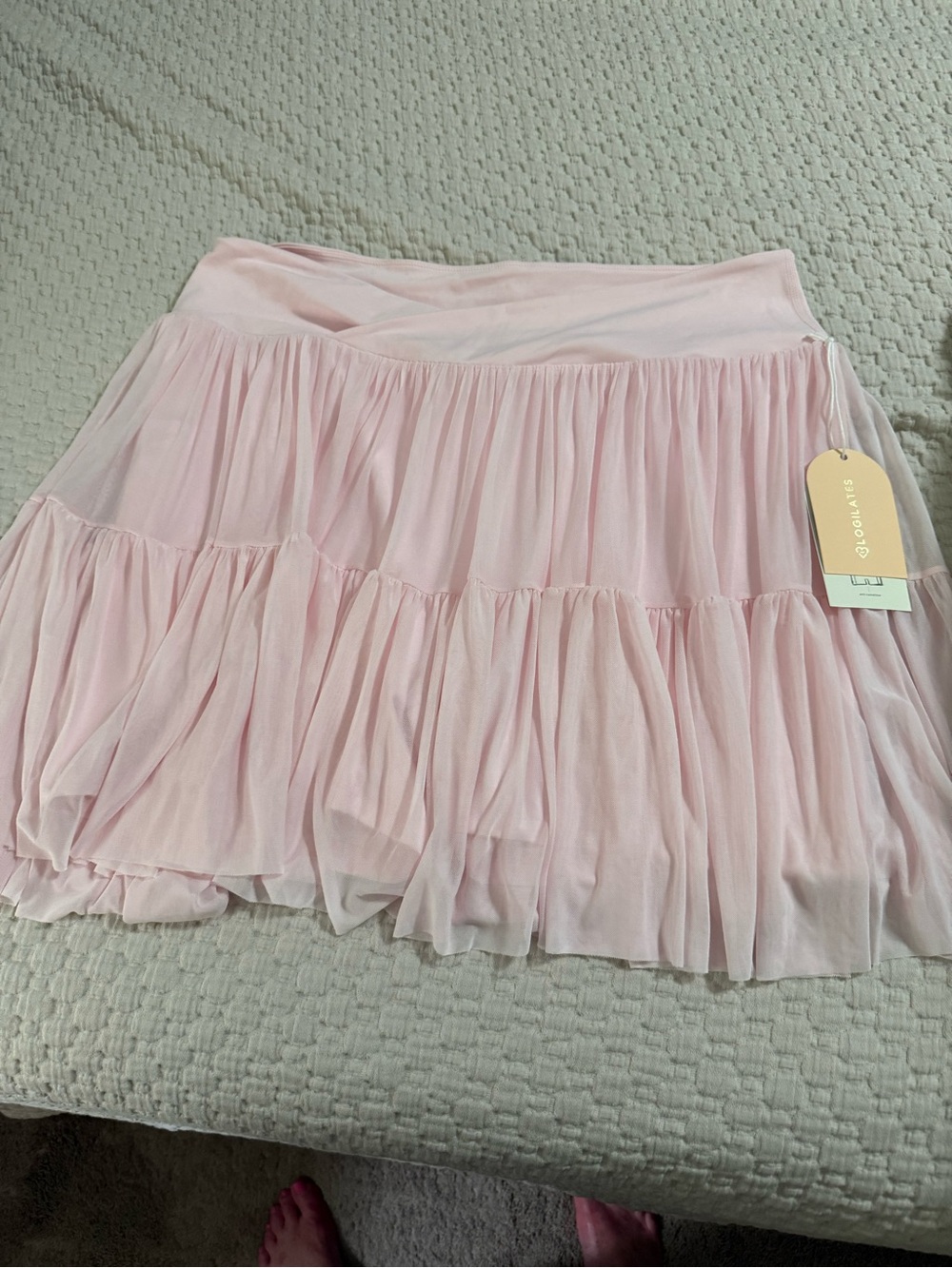 NWT Soft Pink Tiered Chiffon Skort Blogilages 3X